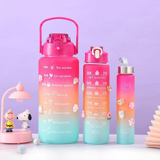 Water Bottle Set of 3 With Time Marker