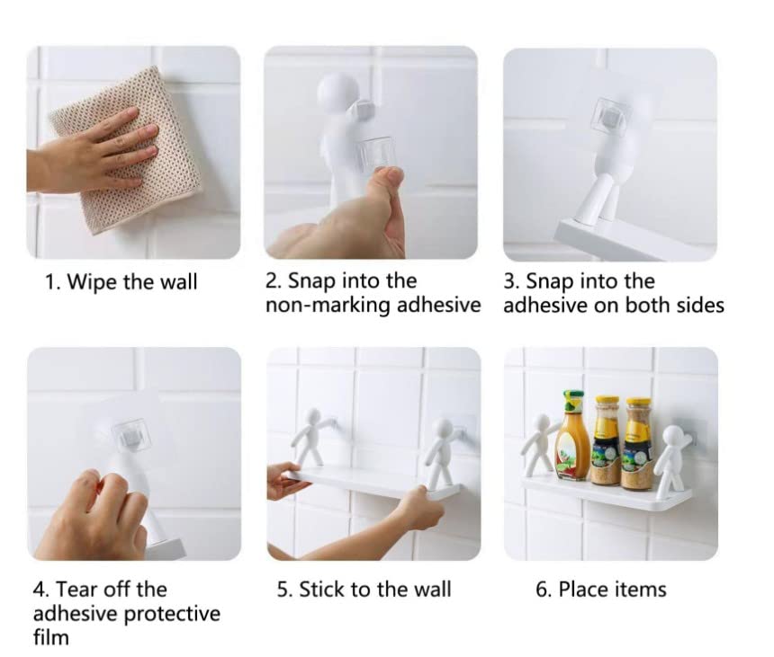 No Drill Wall Mount Shelf (Set of 2)