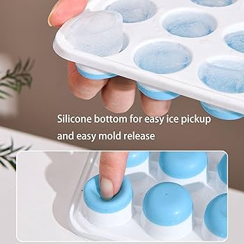 Silicone Ice Cube Tray Set of 2 With Lid