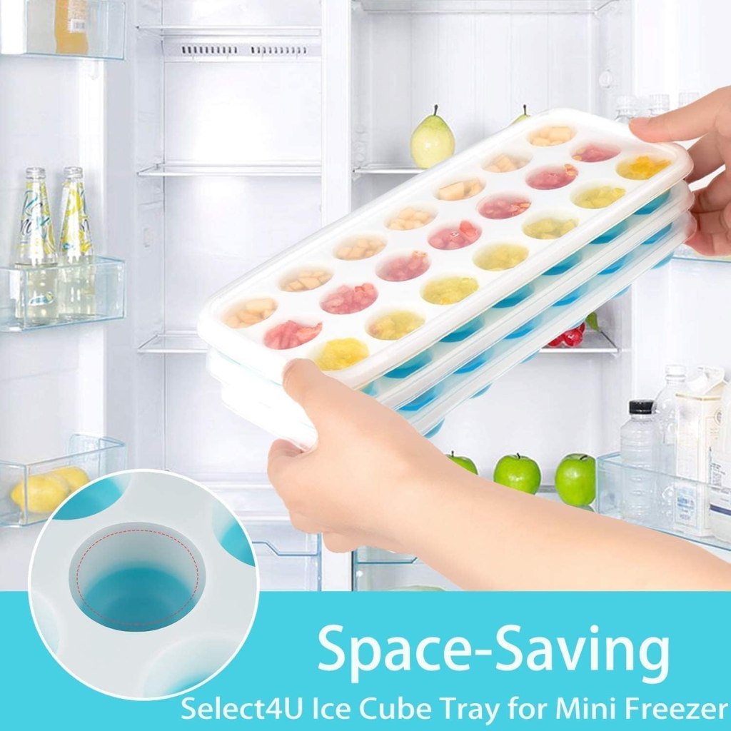 Silicone Ice Cube Tray Set of 2 With Lid