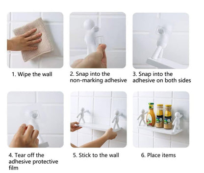 No Drill Wall Mount Shelf (Set of 2)