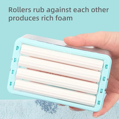 2-in-1 Soap Dish & Dispenser with Roller and Drain Holes